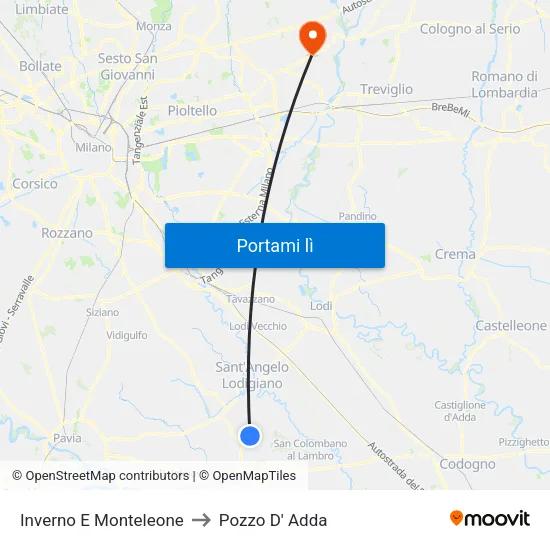 Inverno E Monteleone to Pozzo D' Adda map