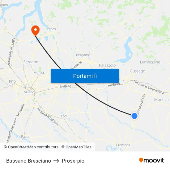 Bassano Bresciano to Proserpio map