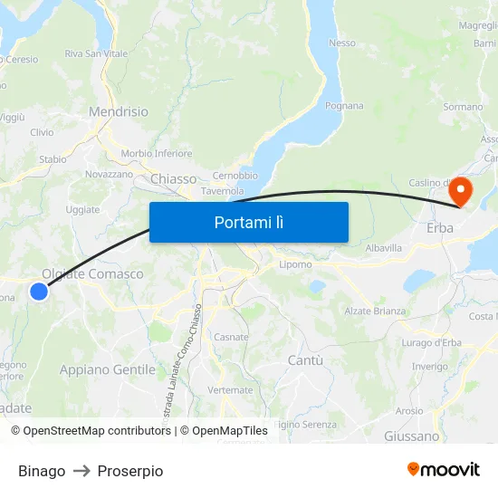 Binago to Proserpio map