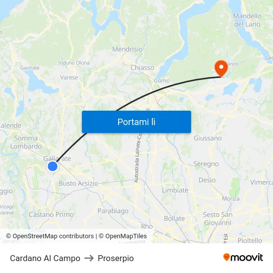 Cardano Al Campo to Proserpio map
