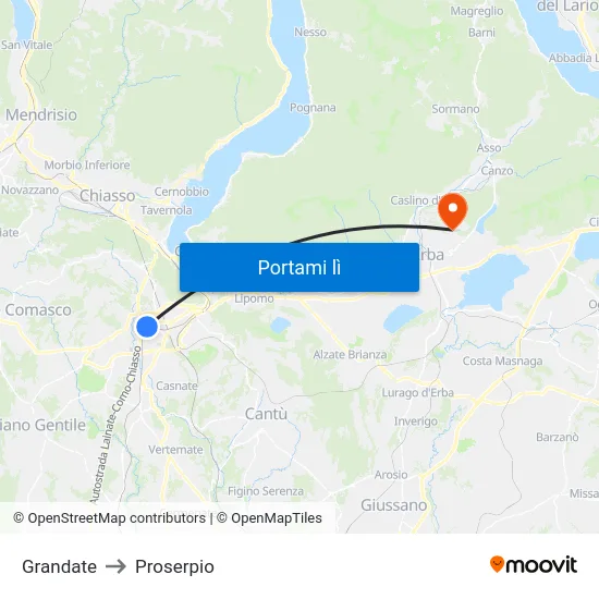 Grandate to Proserpio map