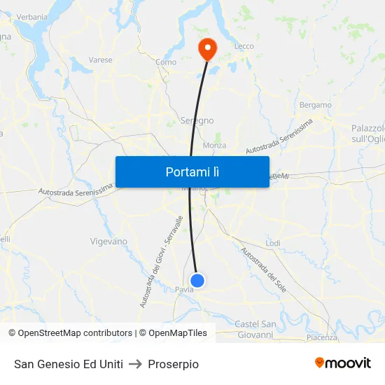 San Genesio Ed Uniti to Proserpio map