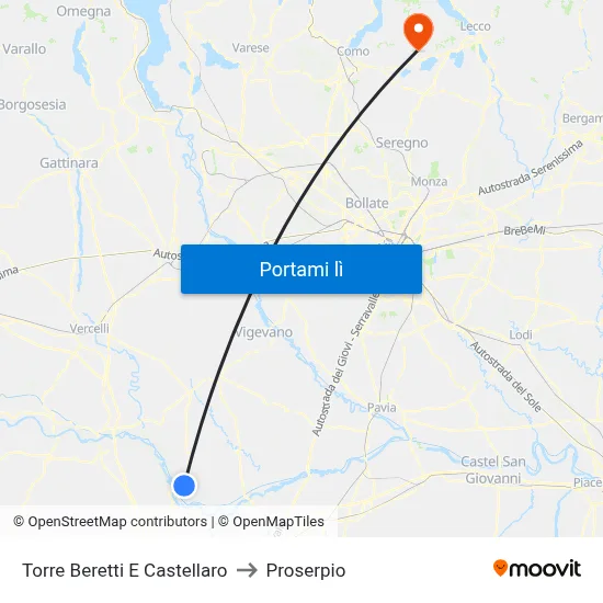 Torre Beretti E Castellaro to Proserpio map