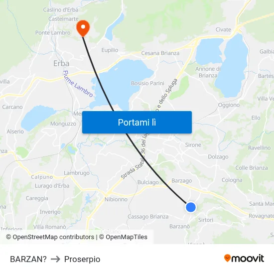 BARZAN? to Proserpio map