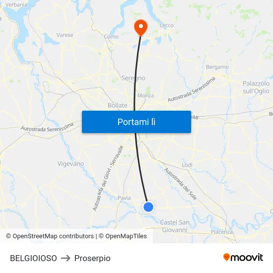 BELGIOIOSO to Proserpio map