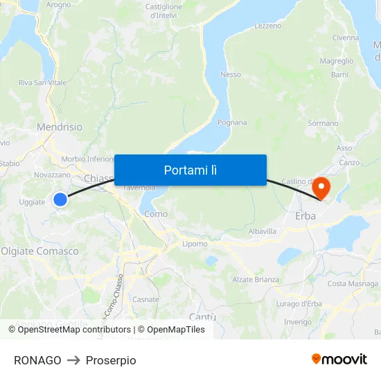 RONAGO to Proserpio map