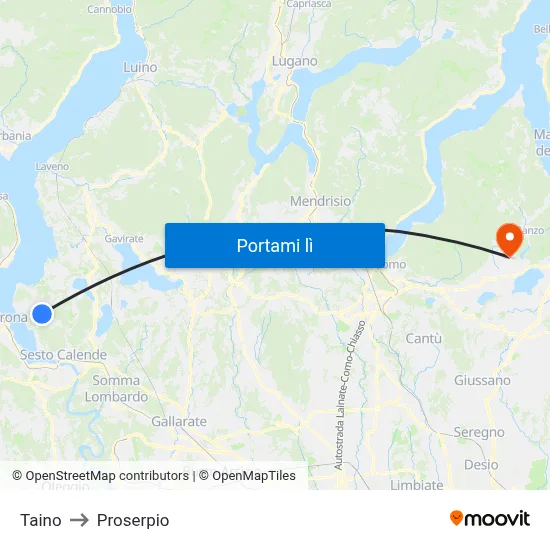 Taino to Proserpio map