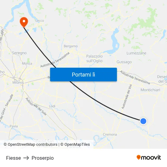 Fiesse to Proserpio map