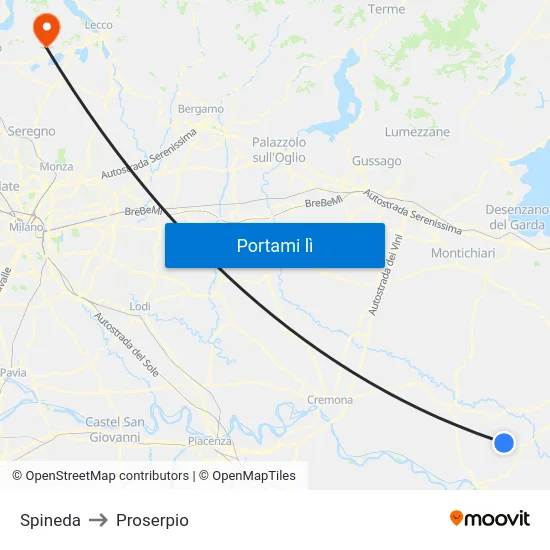 Spineda to Proserpio map