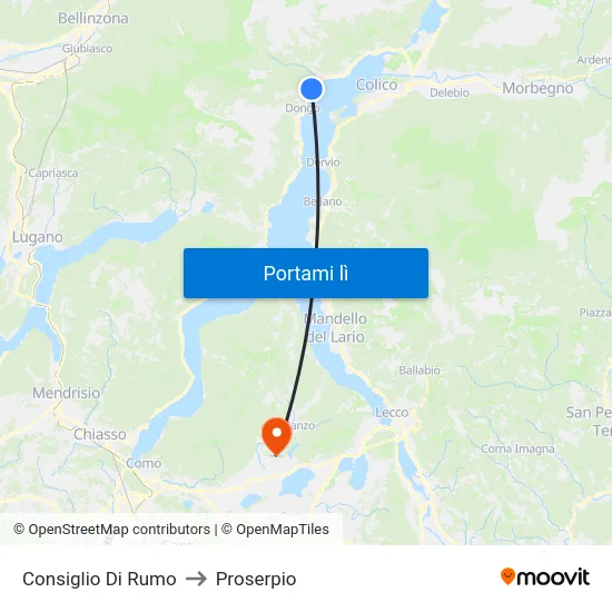 Consiglio Di Rumo to Proserpio map