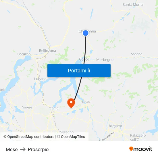 Mese to Proserpio map