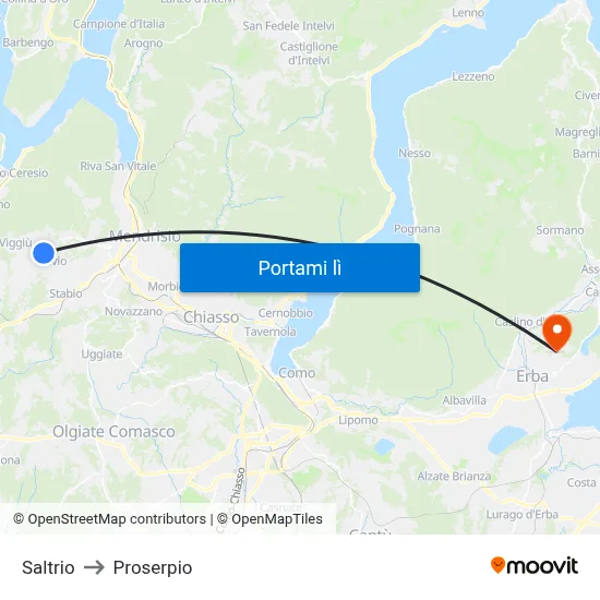 Saltrio to Proserpio map