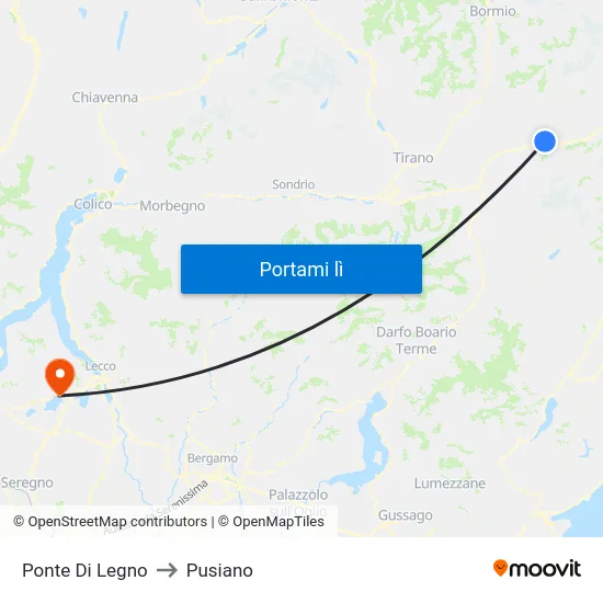 Ponte Di Legno to Pusiano map