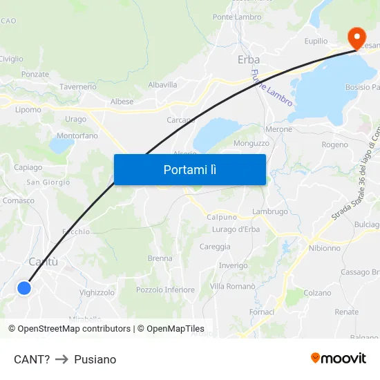 CANT? to Pusiano map