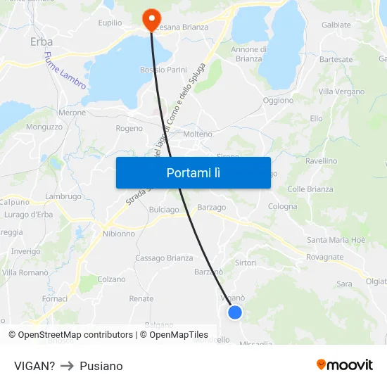 VIGAN? to Pusiano map