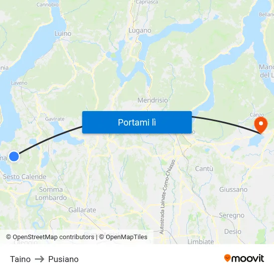 Taino to Pusiano map