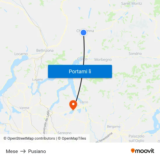 Mese to Pusiano map