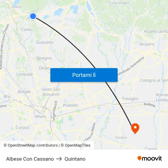 Albese Con Cassano to Quintano map