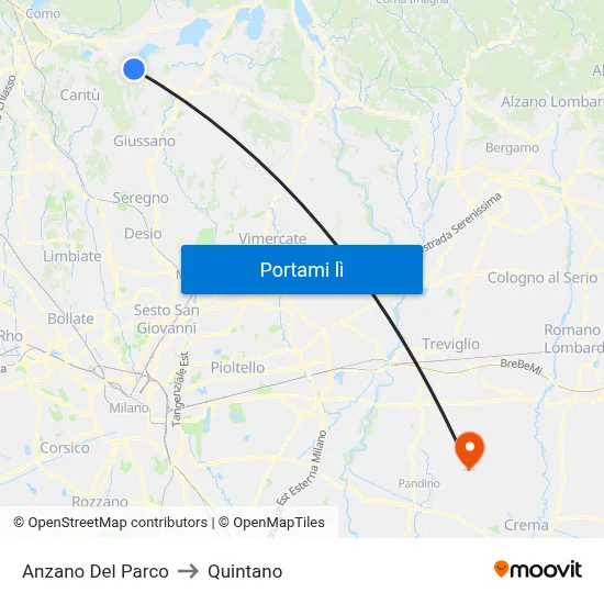 Anzano Del Parco to Quintano map
