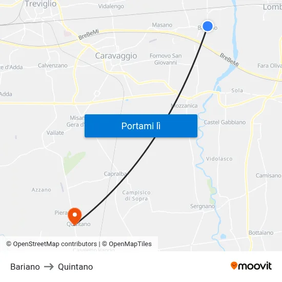 Bariano to Quintano map