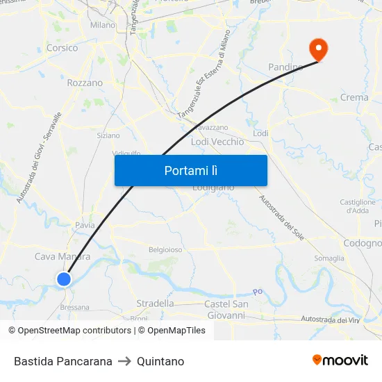 Bastida Pancarana to Quintano map