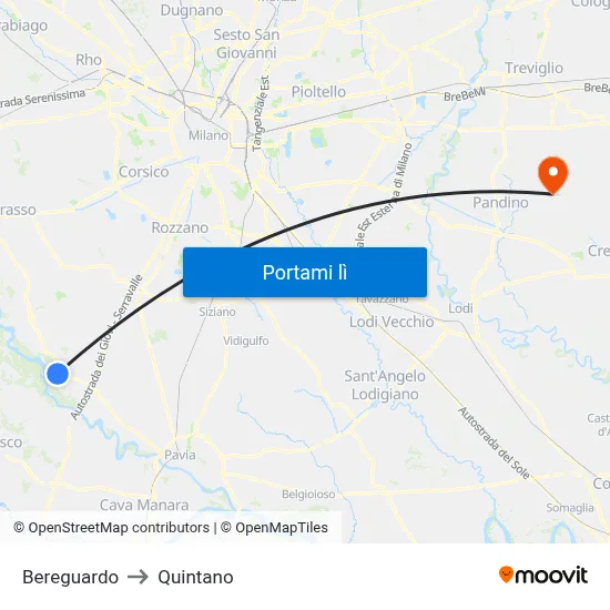 Bereguardo to Quintano map