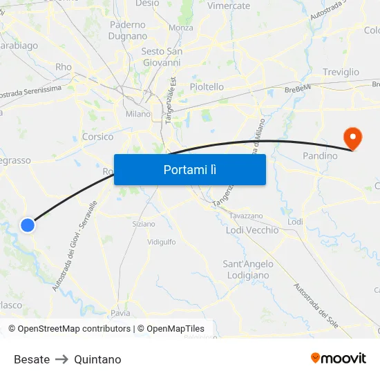 Besate to Quintano map
