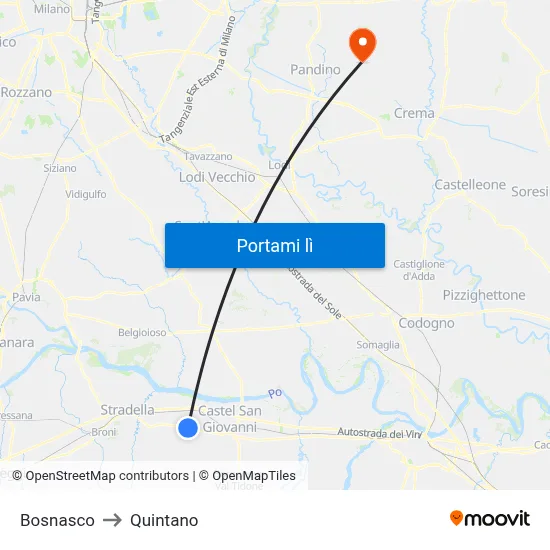 Bosnasco to Quintano map