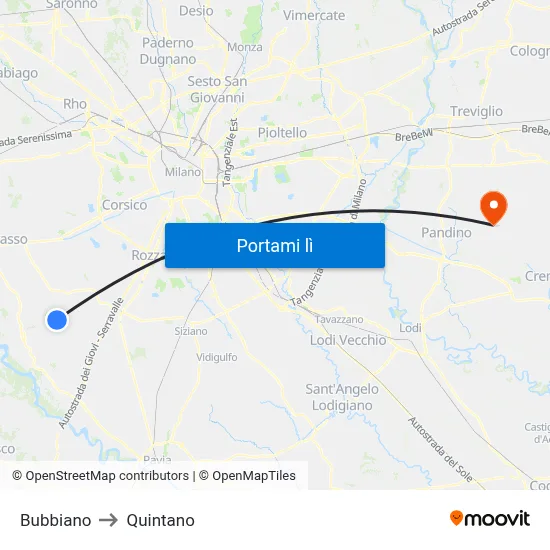 Bubbiano to Quintano map