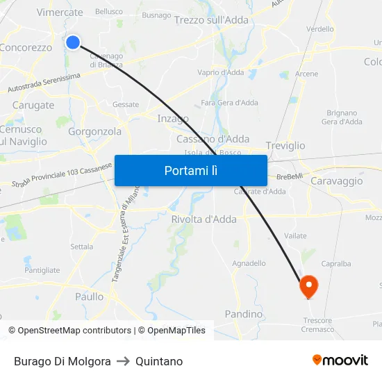 Burago Di Molgora to Quintano map