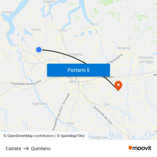 Cairate to Quintano map