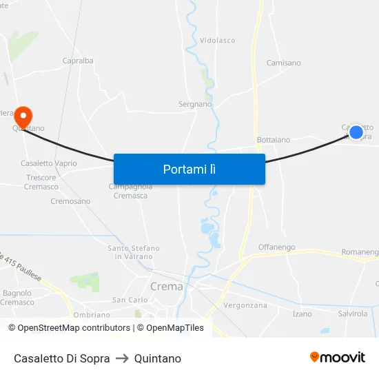 Casaletto Di Sopra to Quintano map