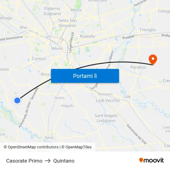 Casorate Primo to Quintano map