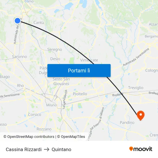 Cassina Rizzardi to Quintano map