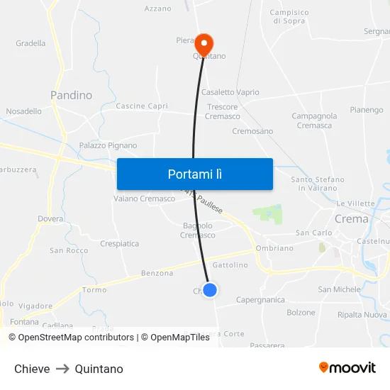 Chieve to Quintano map