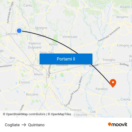 Cogliate to Quintano map
