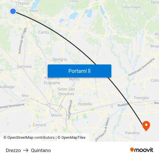 Drezzo to Quintano map