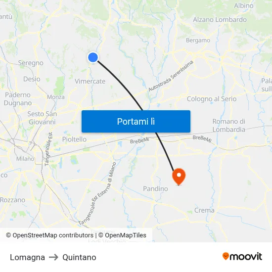 Lomagna to Quintano map