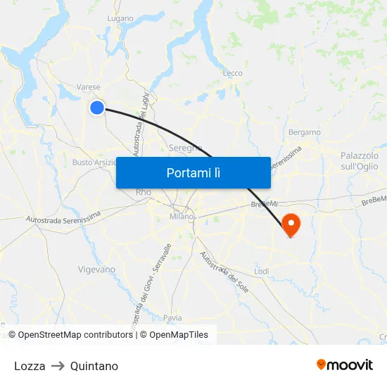 Lozza to Quintano map