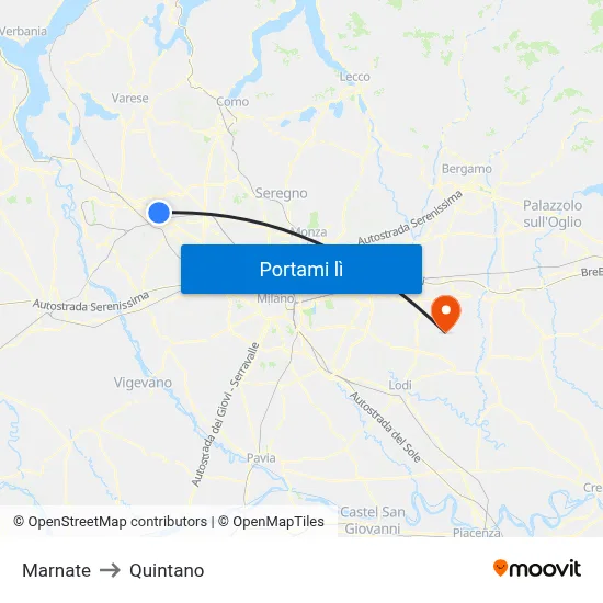 Marnate to Quintano map