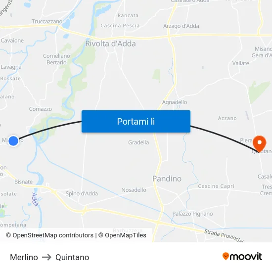 Merlino to Quintano map