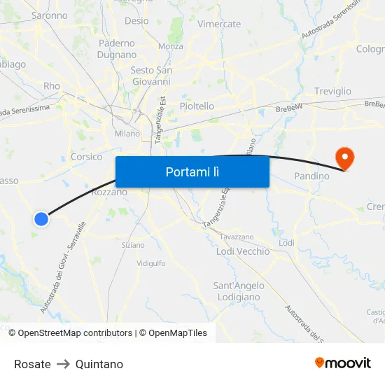 Rosate to Quintano map