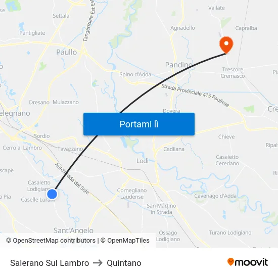 Salerano Sul Lambro to Quintano map