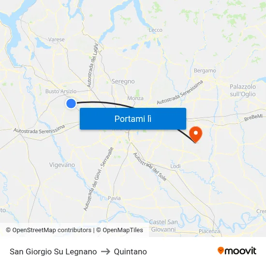 San Giorgio Su Legnano to Quintano map