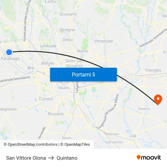 San Vittore Olona to Quintano map