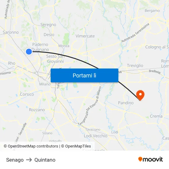 Senago to Quintano map