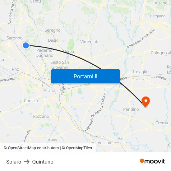 Solaro to Quintano map