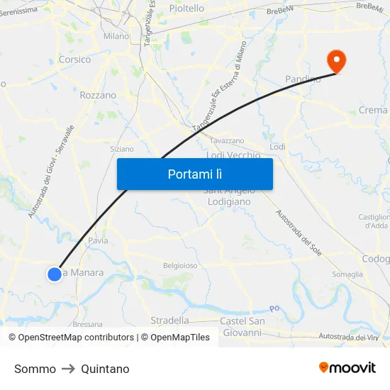 Sommo to Quintano map