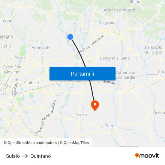 Suisio to Quintano map