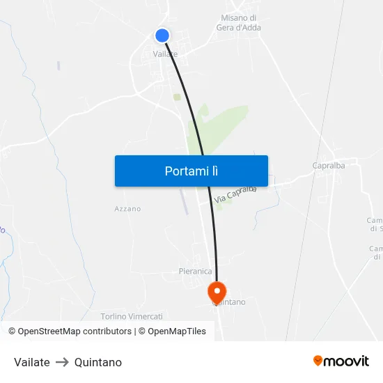 Vailate to Quintano map